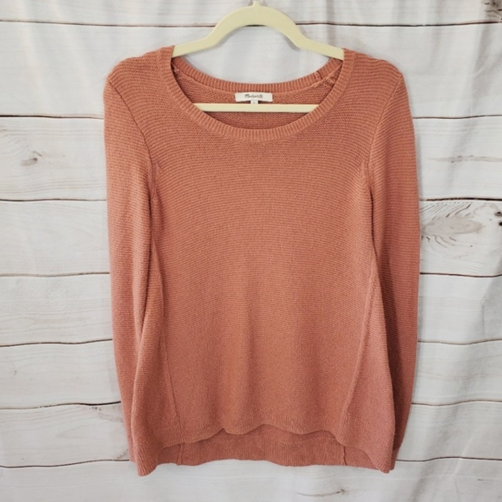 Madewell Riverside Textured Sweater Peach - Picture 1 of 7